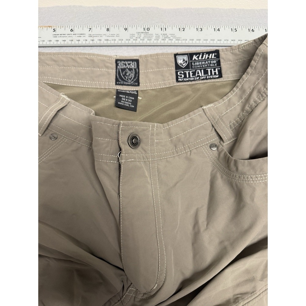 Kuhl Liberator Convertible Stealth Pants Green Khaki Size 36 x 30 Zip Off Hiking - Picture 3 of 10